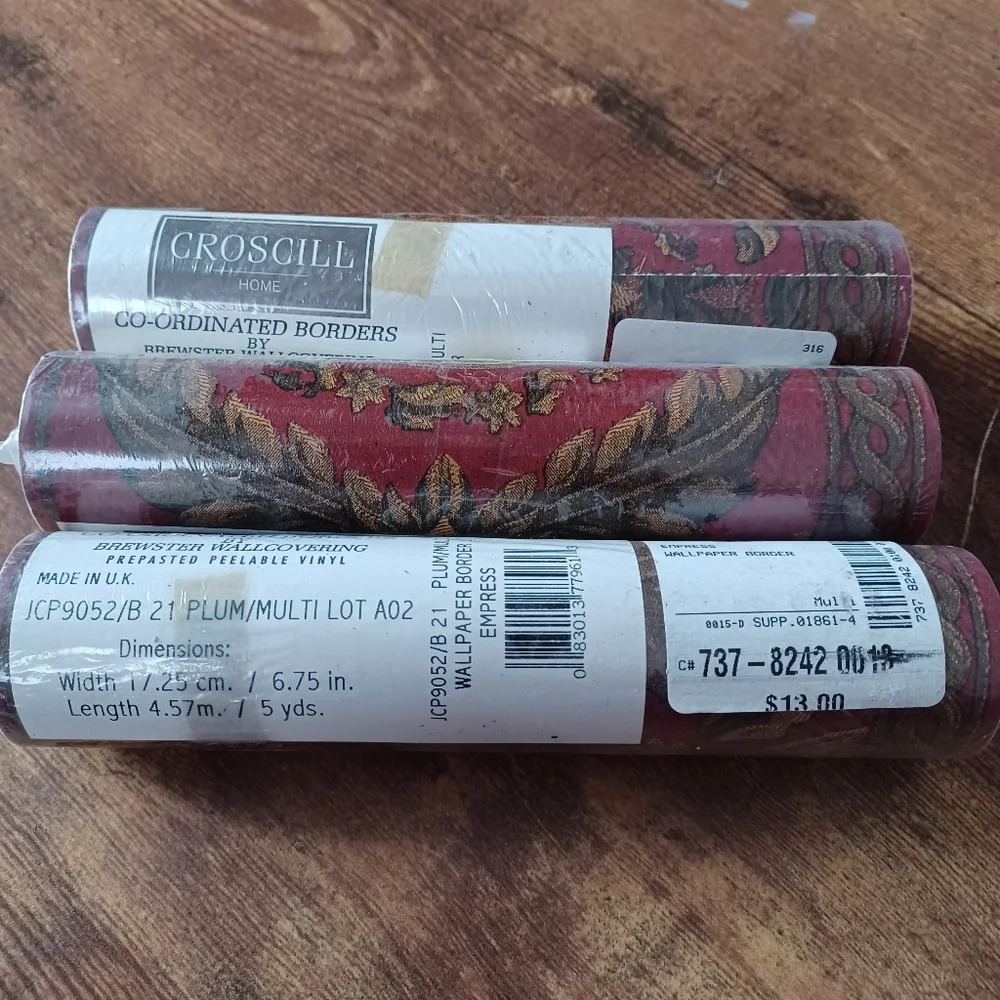 Croscrill prepasted vinyl border 3 rolls